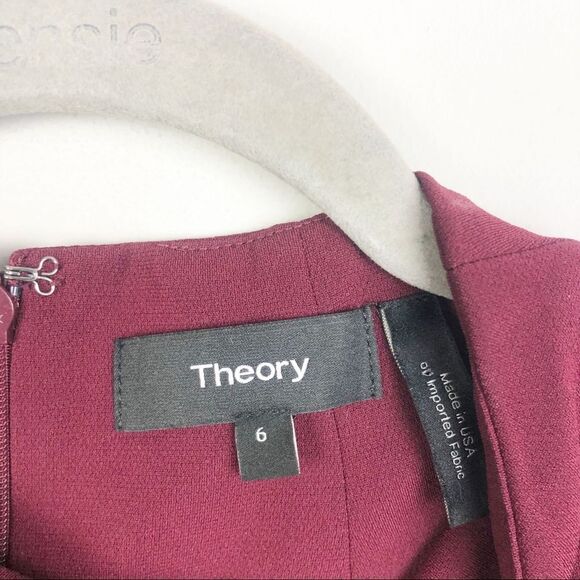 THEORY | Admiral Dolman Long Sleeve Shift Dress Deep Mulberry Size 6 - Picture 11 of 13